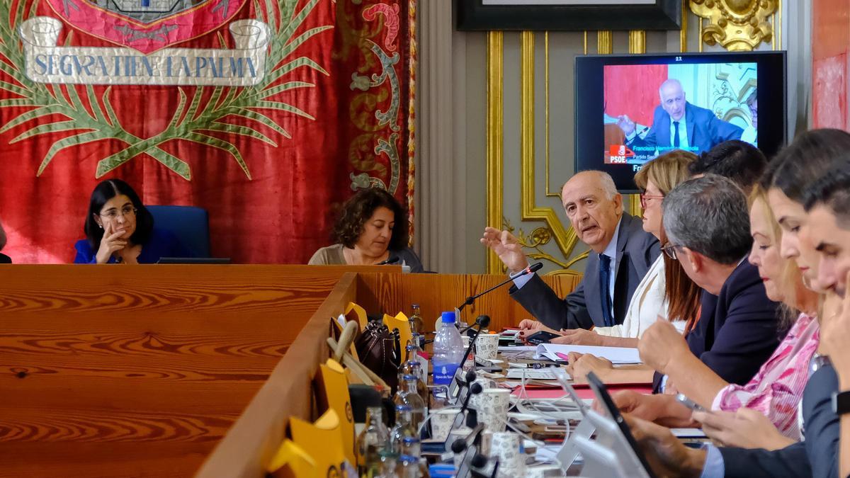Francisco Hernández Spínola interviene en el pleno de octubre.