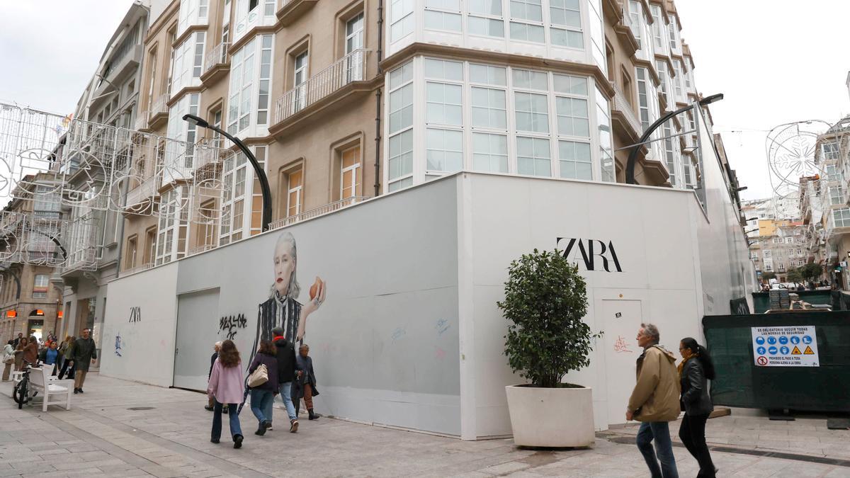 Exterior de la futura tienda de Zara en Príncipe, en la esquina con Eduardo Iglesias.