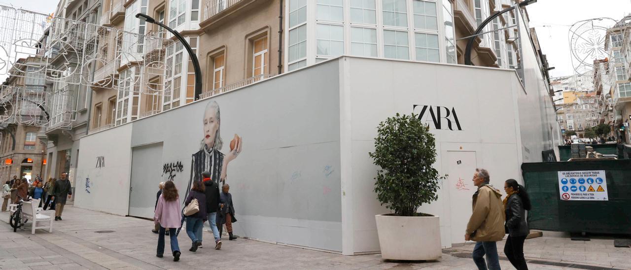 Exterior de la futura tienda de Zara en Príncipe, en la esquina con Eduardo Iglesias.