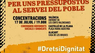 Protesta de entidades sociales este jueves en Alicante