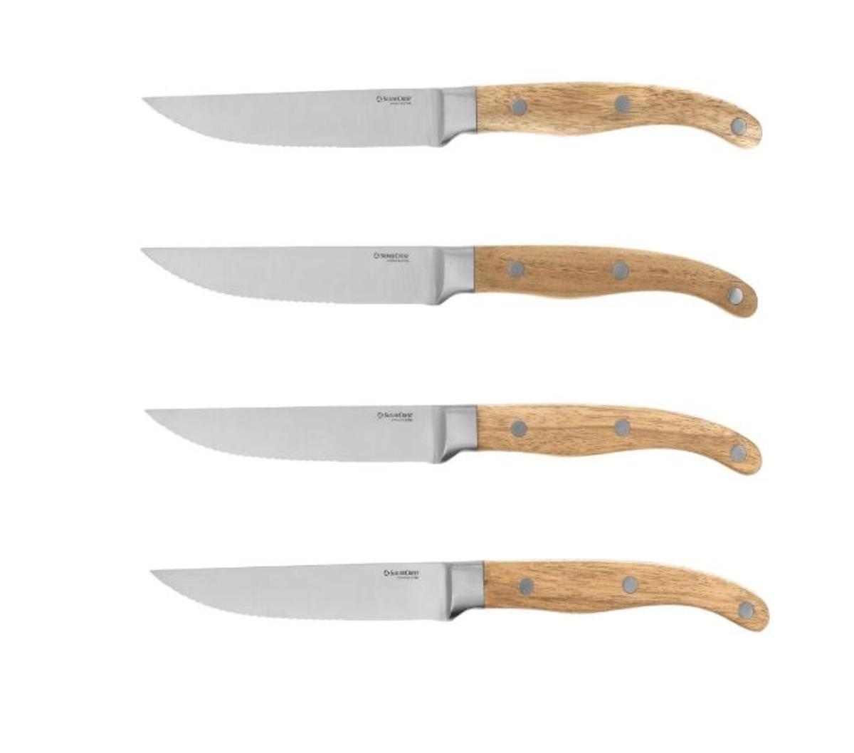 Mañana se esperan colas kilométricas en Lidl para conseguir el pack de 4 cuchillos para carne con mango de madera más baratos del mercado: por solo 6,49 euros