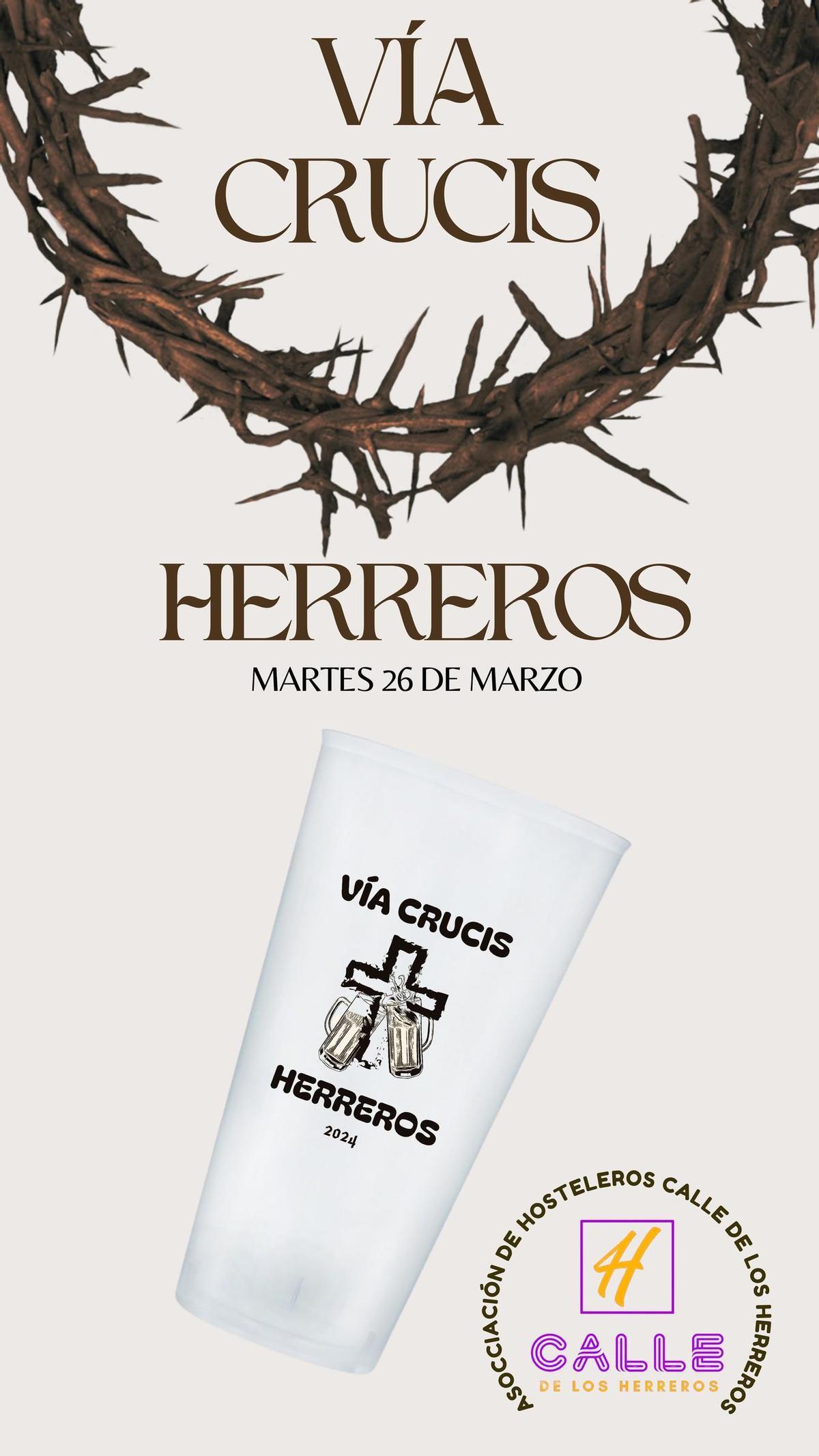 Cartel del Vía Crucis de Los Herreros.