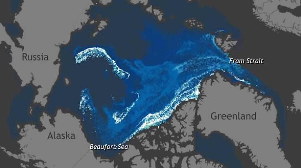 ’Time lapse’ del deshielo del Ártico en los últimos 30 años.