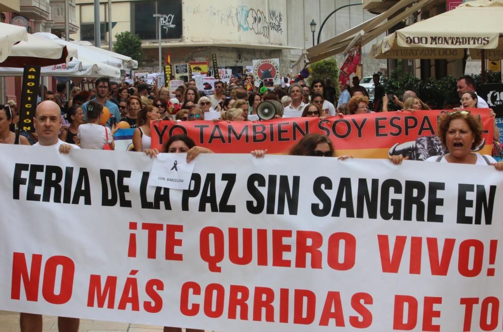 Manifestación antitaurina en Málaga