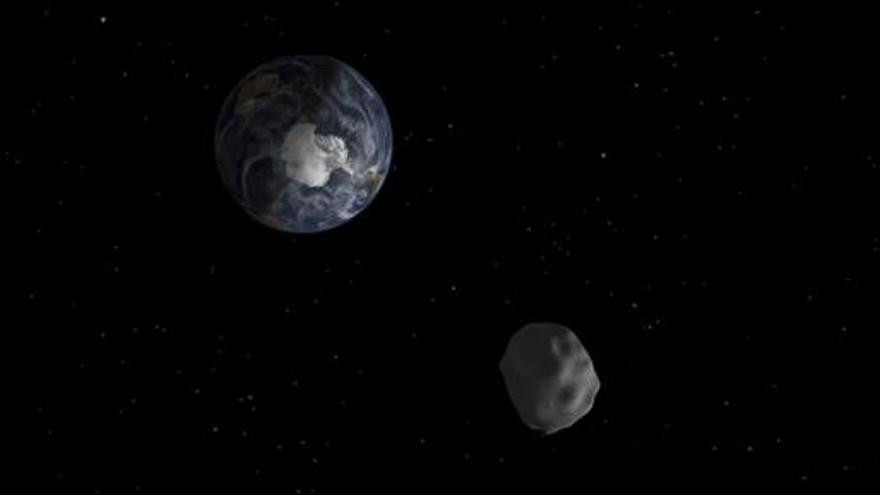 Recreació d&#039;un asteroide passant a prop de la Terra