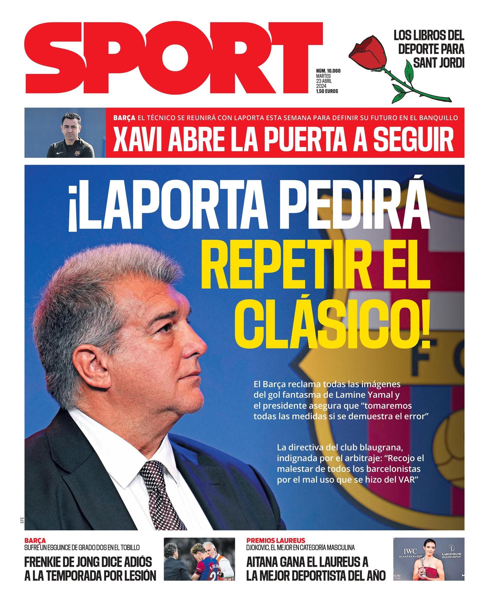 La portada de SPORT de hoy