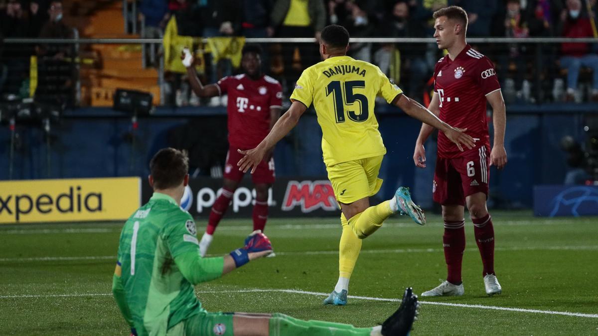 El gol de Arnaut Danjuma pone al Villarreal por delante en su eliminatoria de Champions contra el Bayern.