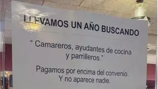 El cartel de un restaurante que busca camareros y causa indignación: "Pagamos por encima y no aparece nadie"