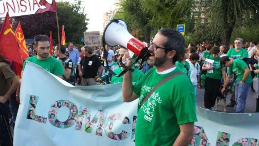 Rubén Quirante en una manifestación.
