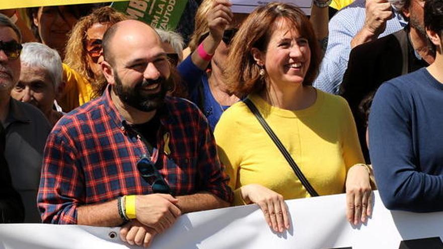 Elisenda Paluzie, amb el vicepresident d&#039;Òminum, Marcel Mauri.