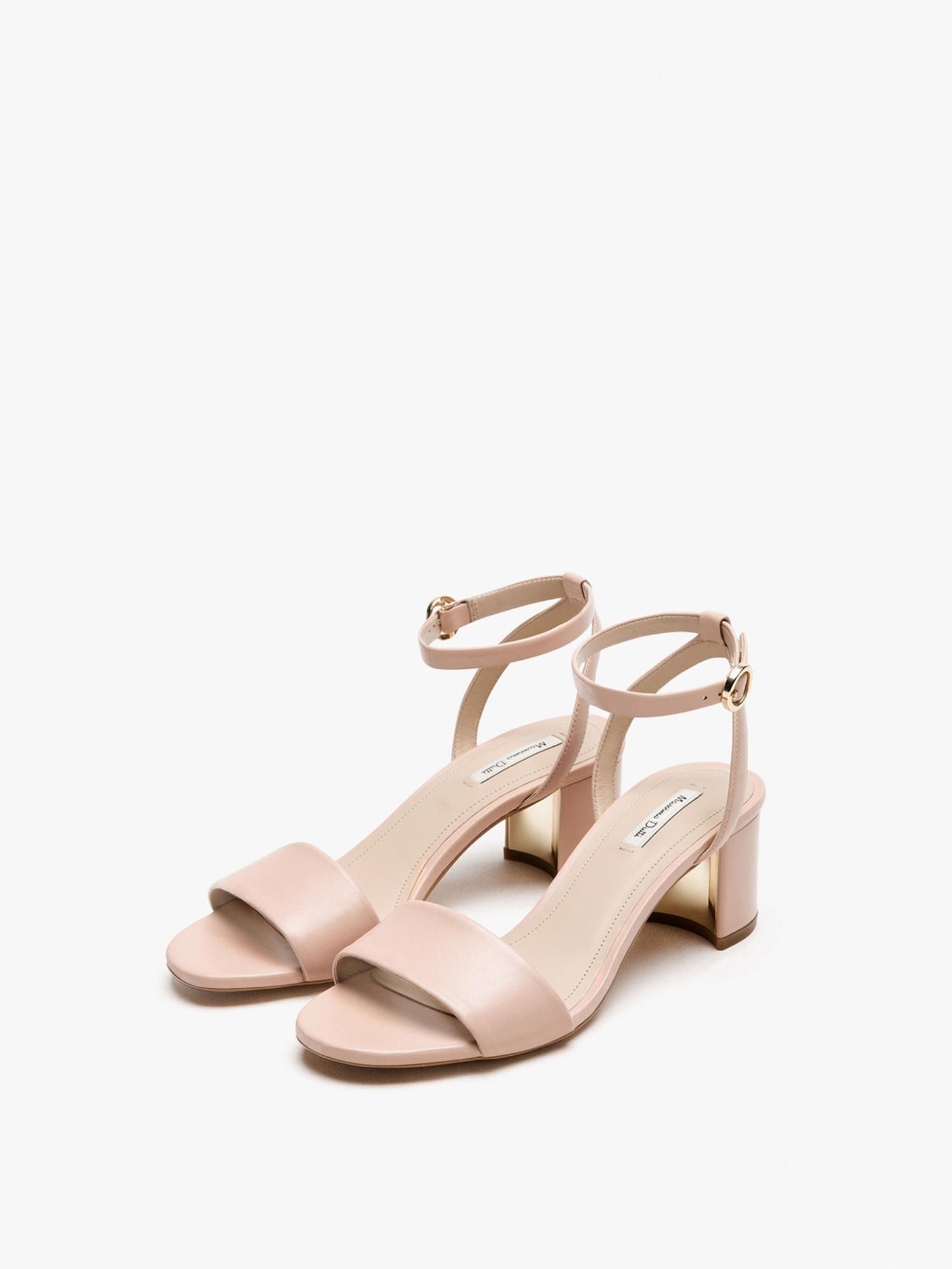 Sandalias piel napa nude, Massimo Dutti