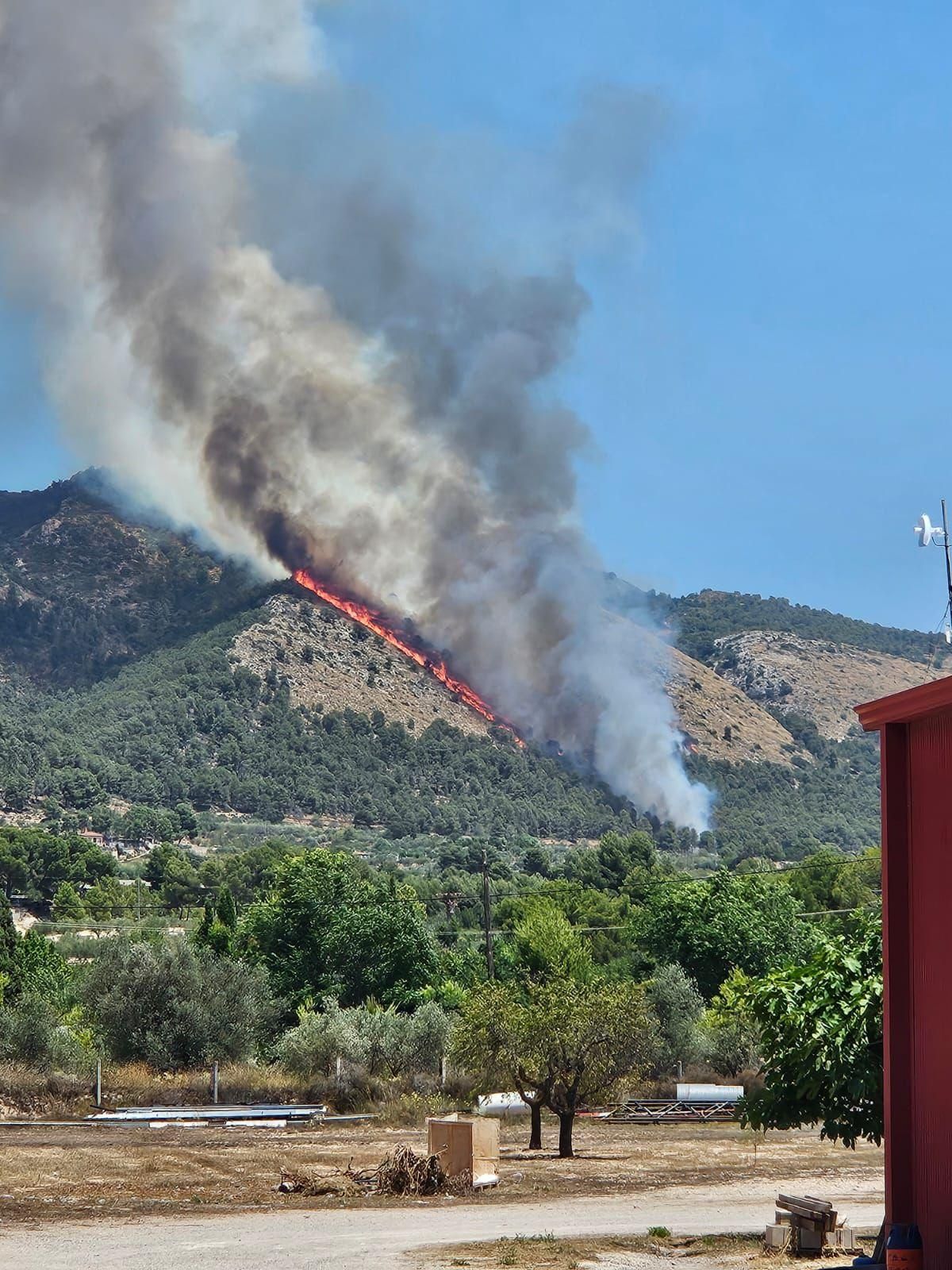 Incendio en el paraje de San Pascual en Ibi