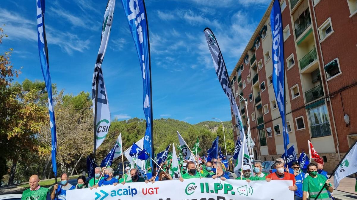 Manifestación de funcionarios de prisiones en Cuenca, el 20 de octubre de 2021