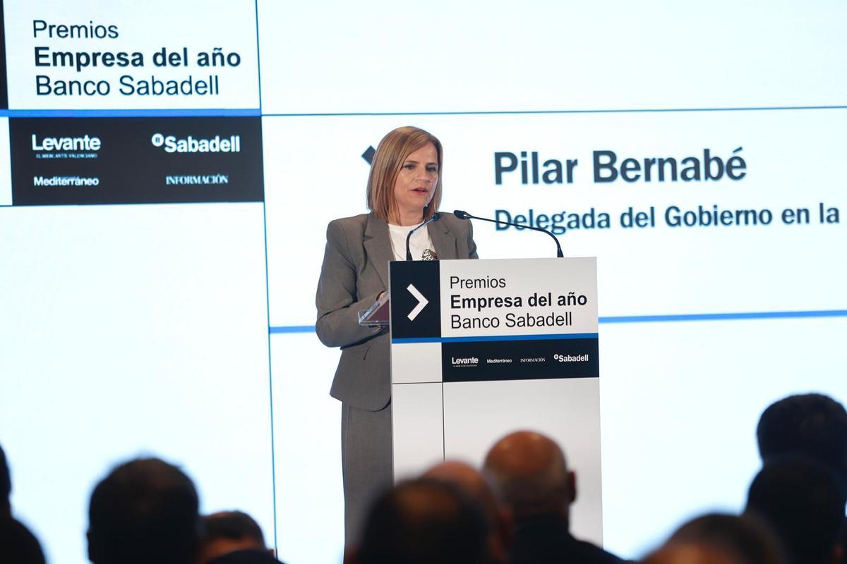 La delegada del Gobierno en la C. Valenciana, Pilar Bernabé, durante la gala.