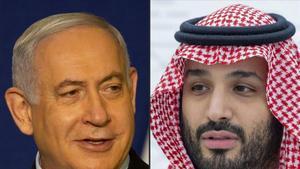 El primer ministro israelí, Binyamen Netanyahu (izquierda), y el príncipio heredero saudí, bin Salman.