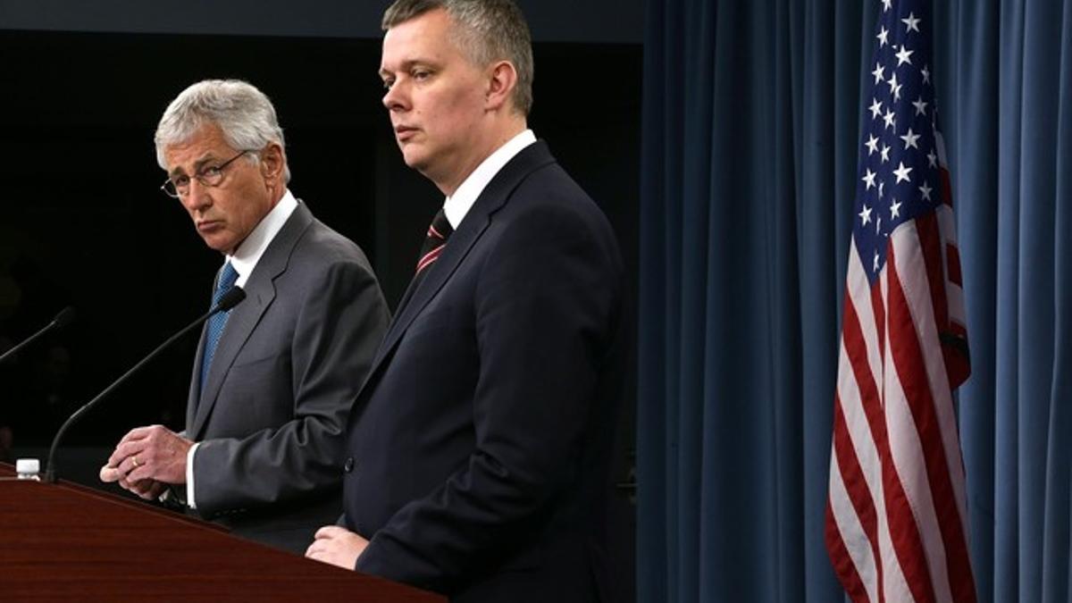 Chuck Hagel, secretario de Defensa de EEUU, y Tomasz Siemoniak, ministro de Defensa de Polonia