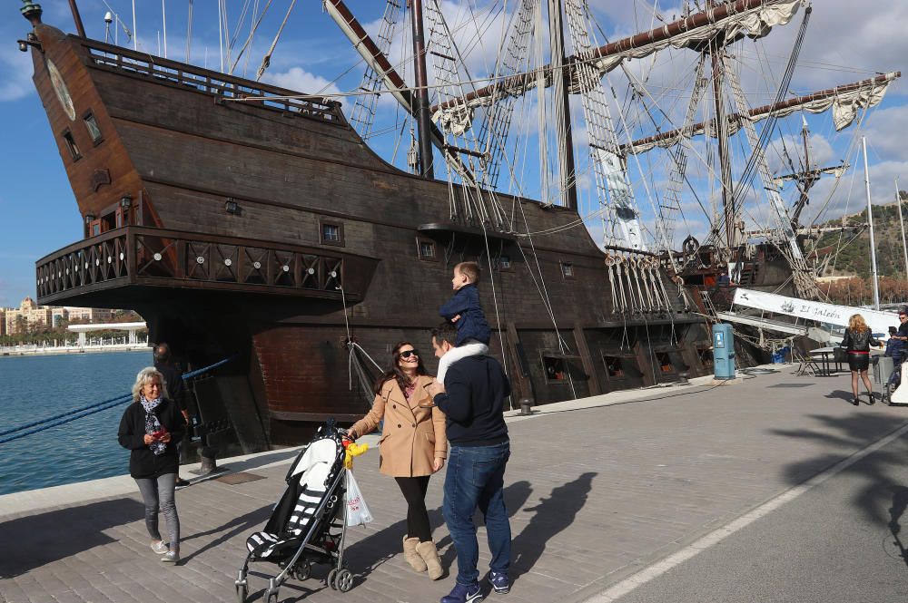 El galeón Andalucía, en el puerto de Málaga