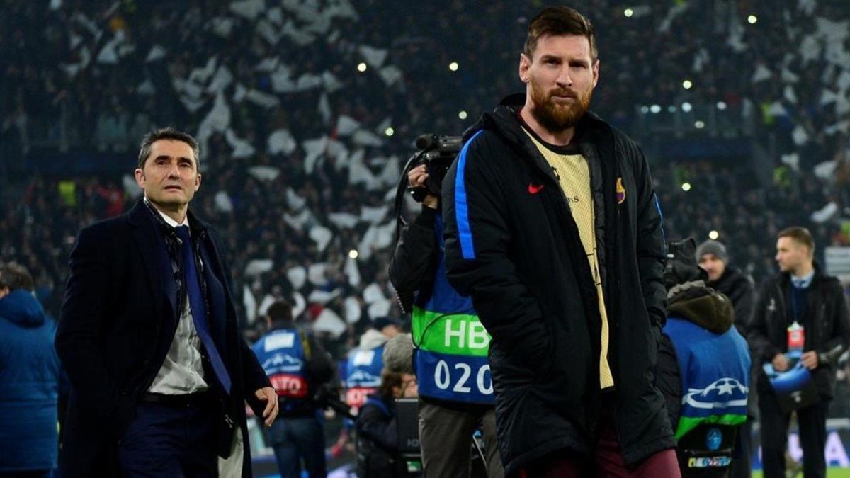 Valverde y Messi, en Turín.