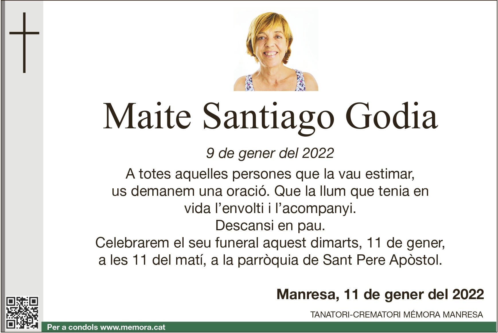 Esquela Maite Santiago Godia