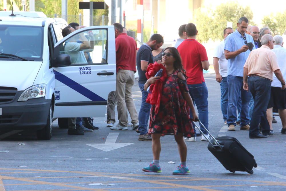 La huelga de taxis en la Feria de Málaga