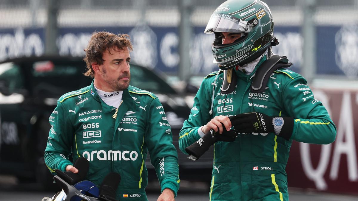 Alonso y Stroll, tras la carrera
