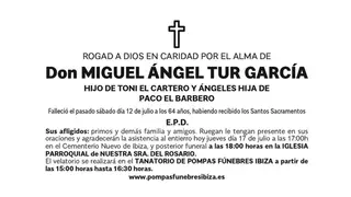 Esquela Miguel Ángel Tur García