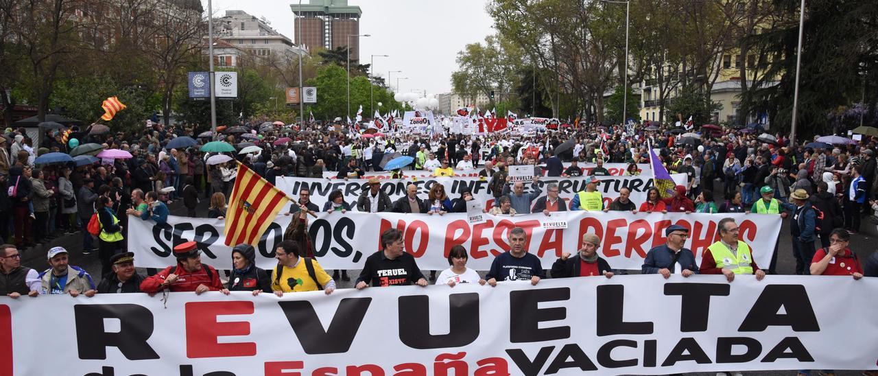 Manifestación por la &quot;España vaciada&quot; en Madrid , el 31 de marzo de 2019.