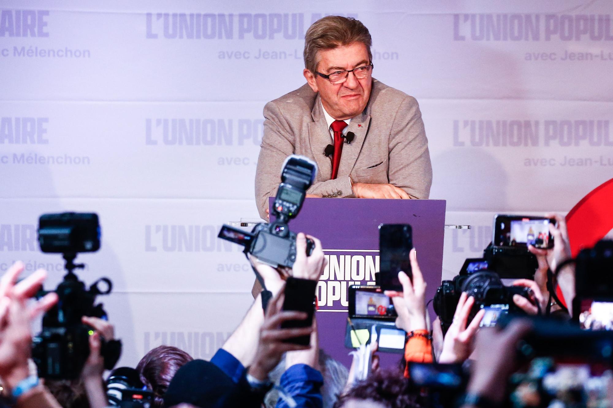 Jean-Luc Mélenchon, tras la primera vuelta de las presidenciales en Francia.