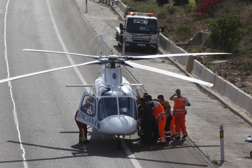 Accidente en la A-7 en Moncada y retenciones kilométricas