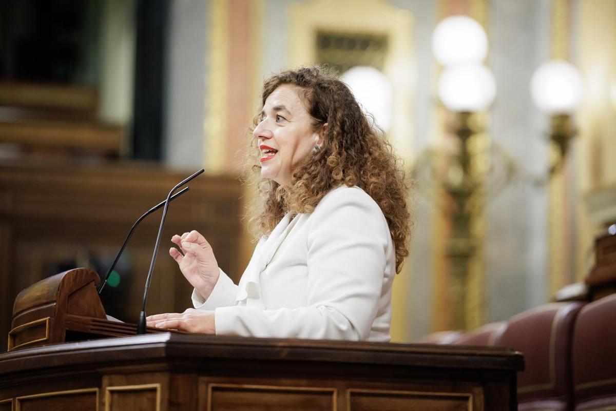 La socialista Pilar Costa se dirige al plenario el martes 10 de febrero