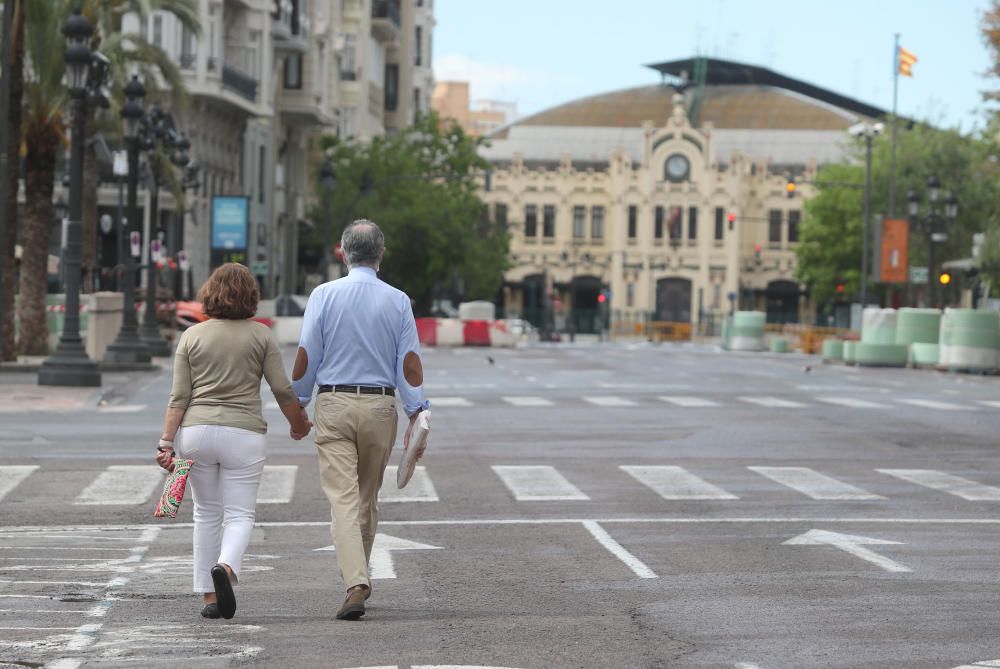 Primer fin de semana desde la peatonalización completa de la Plaza del Ayuntamiento.