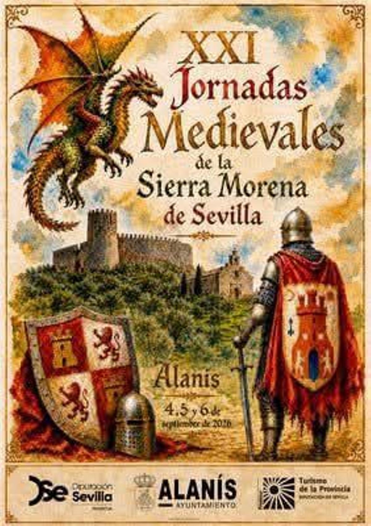 Cartel de las jornadas medievales de la Sierra Morena 2026, obra de Alberto Fernández.