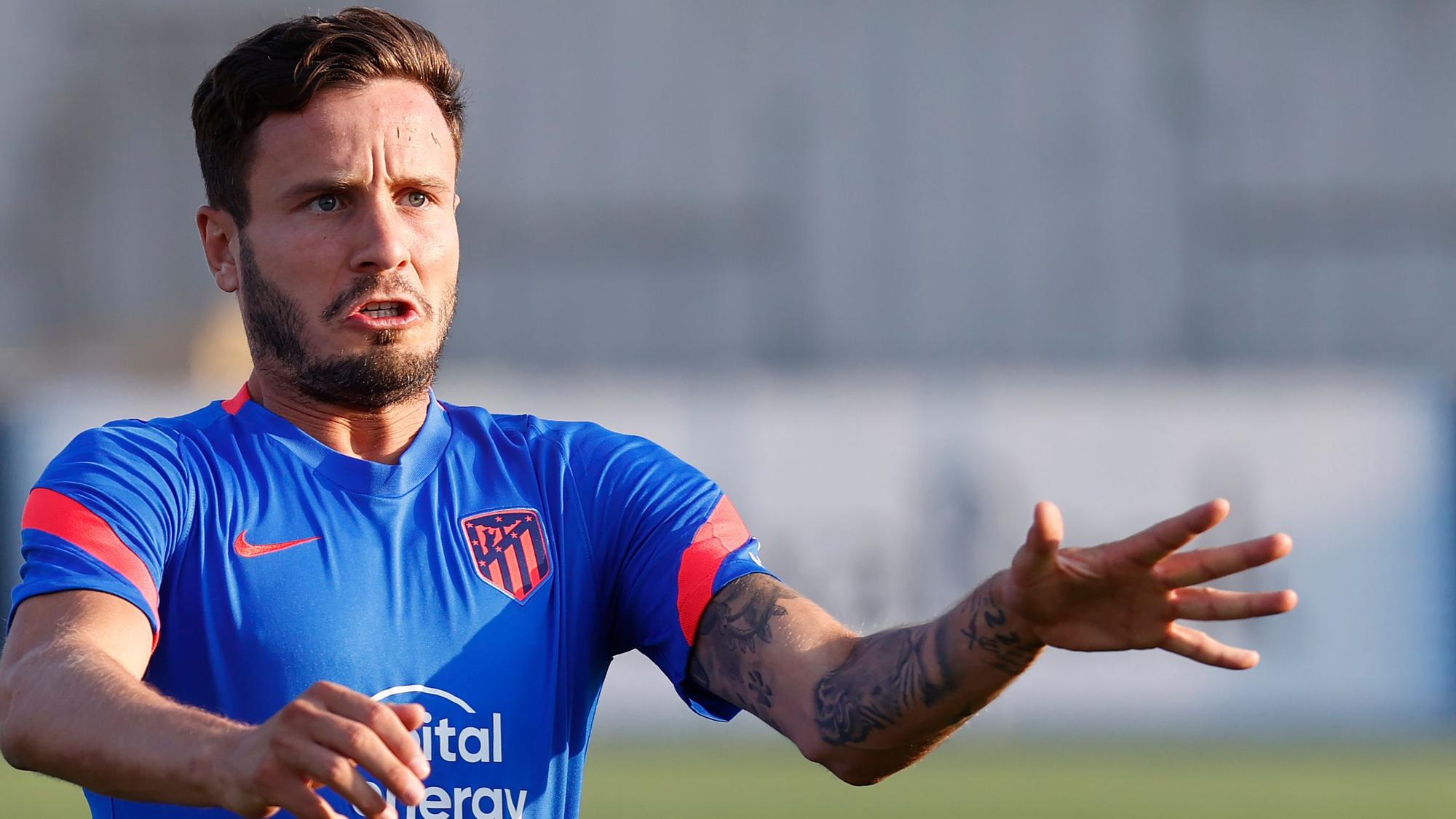 Saúl durante el entrenamiento