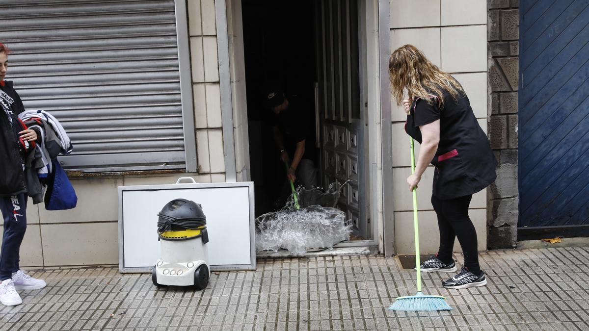 Inundaciones en Gijón por las fuertes lluvias