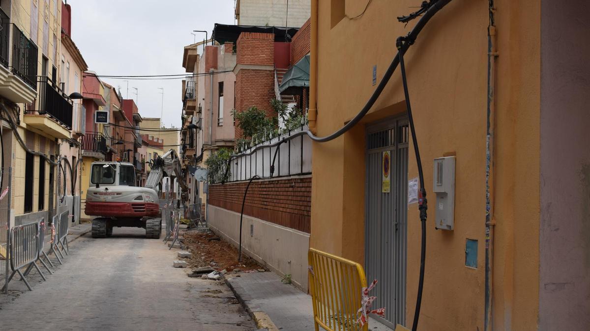 Obras en la calle Virgen de los Desamparados