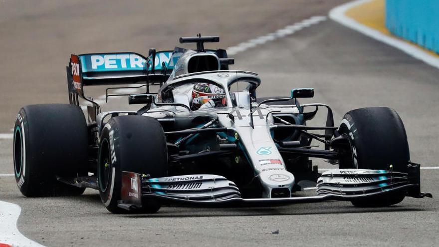 Hamilton, en el circuito de Singapur.