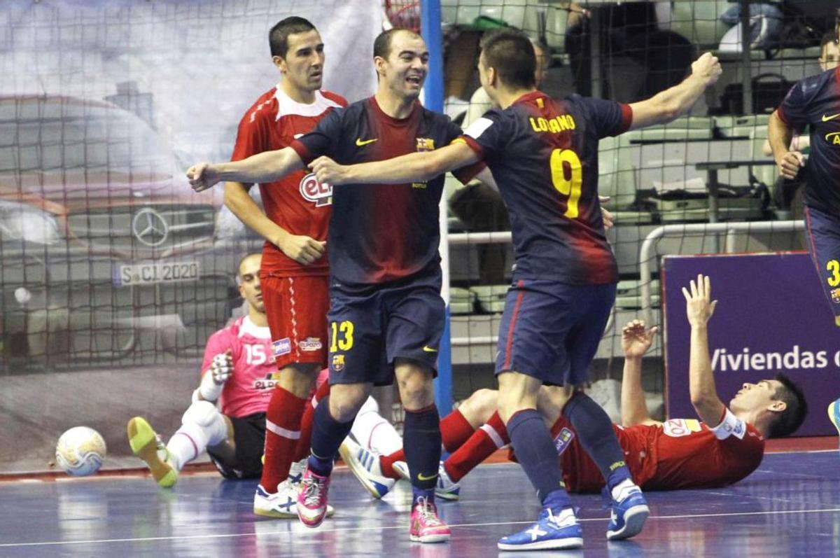 Sergio Lozano y Wilde celebrando un gol en la final de la Supercopa de España de 2013
