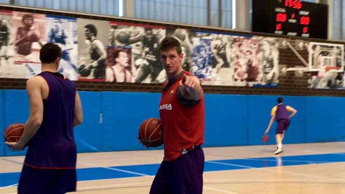 Doellman, durante un entrenamiento con el Barça Lassa