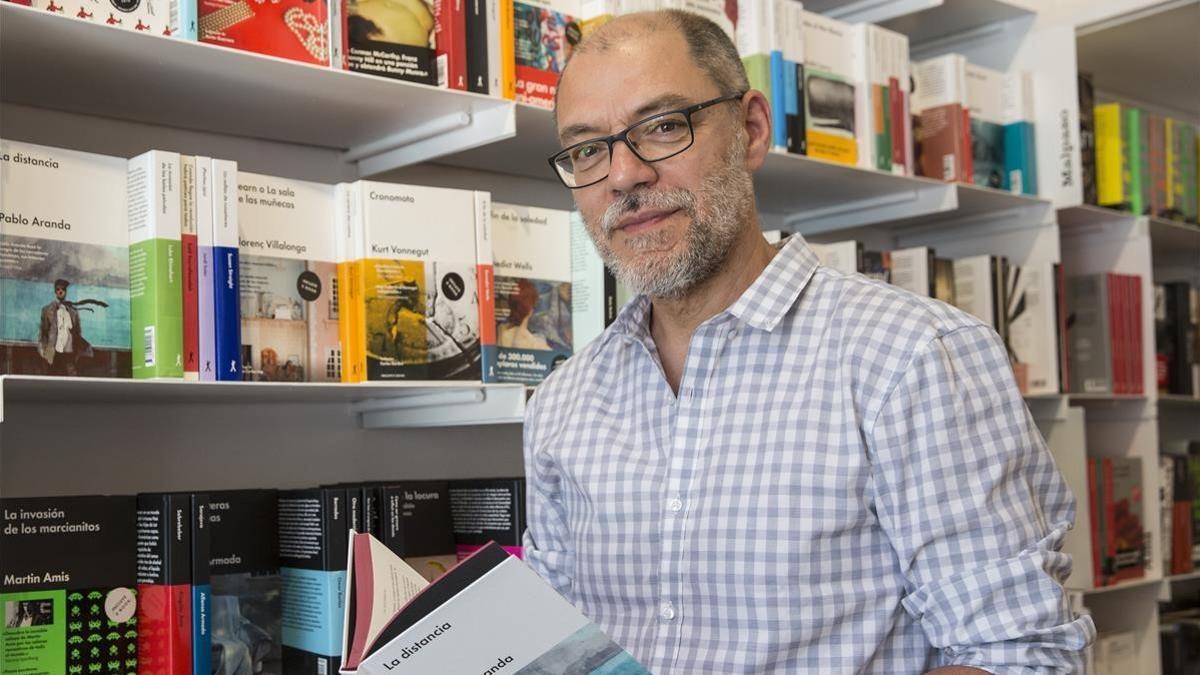 El escritor malagueño Pablo Aranda, en una visita reciente a Barcelona.