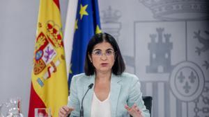 Archivo - La ministra de Sanidad, Carolina Darias, ofrece una rueda de prensa para informar de los asuntos tratados en el Consejo Interterritorial del SNS (CISNS), en la Secretaría de Estado de Comunicación, Complejo de La Moncloa, a 20 de julio de 2022.