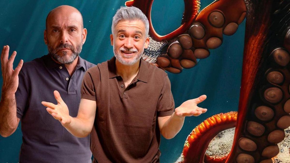 Federico Pérez, esquerda, e Marcos Pereiros representarán o espectáculo de música e humor 'Os tristes'.