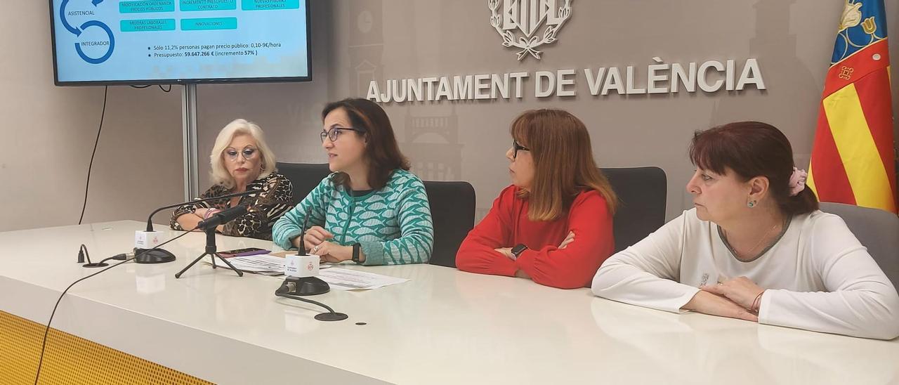 Isabel Lozano presentó el programa acompañada de auxiliares del servicio a domicilio