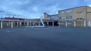 ‘Martinho’ arrasa el tejado del colegio de Cerceda y deja sin clase a 406 alumnos