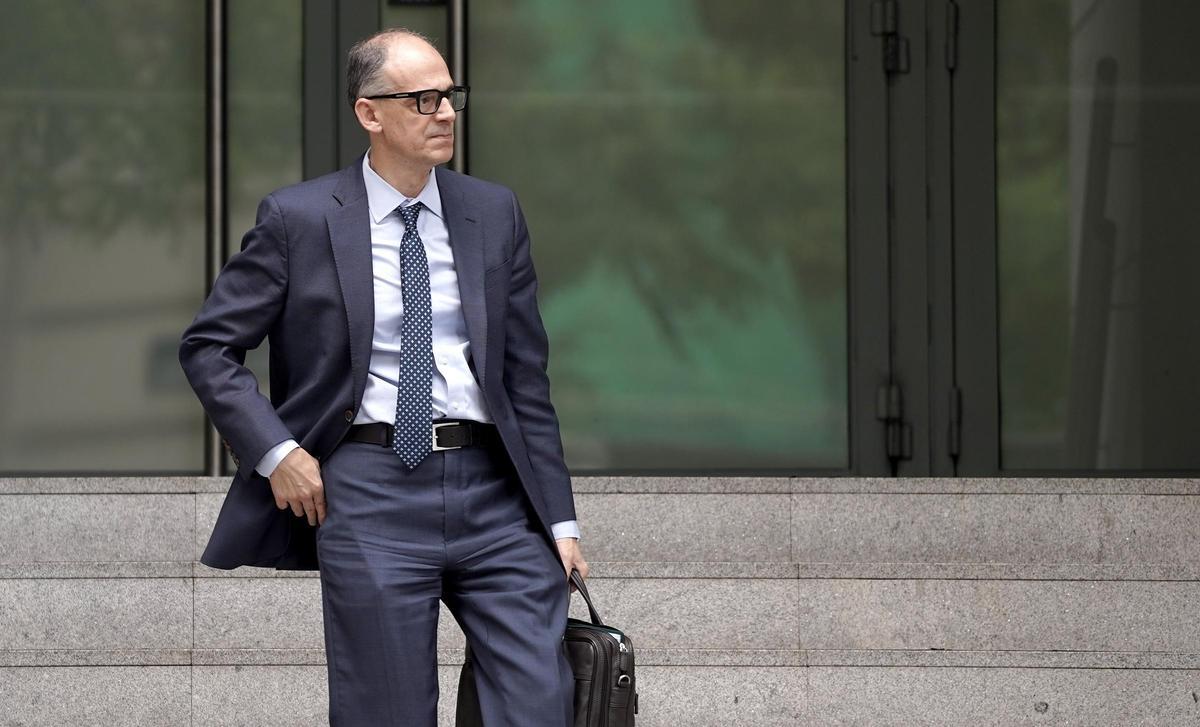 El inspector jefe Manuel Morocho, a la salida de la Audiencia Nacional.
