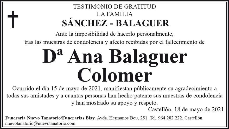 Dª Ana Balaguer Colomer