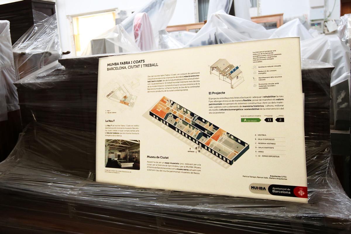 Preparativos del futuro museo del trabajo de la Fabra i Coats, en una visita en enero de 2023