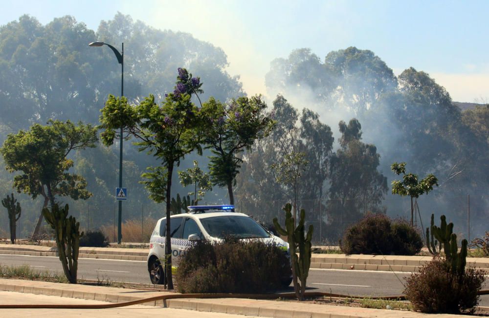 Un incendio se ha declarado en Málaga capital en el barrio de Soliva, el cual se ha extendido a El Cónsul, Los Asperones y a la parte sur del Puerto de la Torre, afectando  a descampados de matorrales