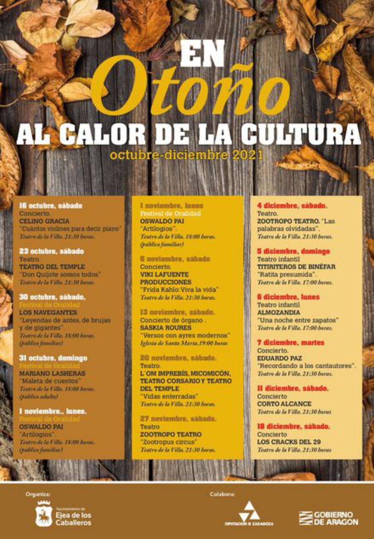 Hay actuaciones hasta diciembre.