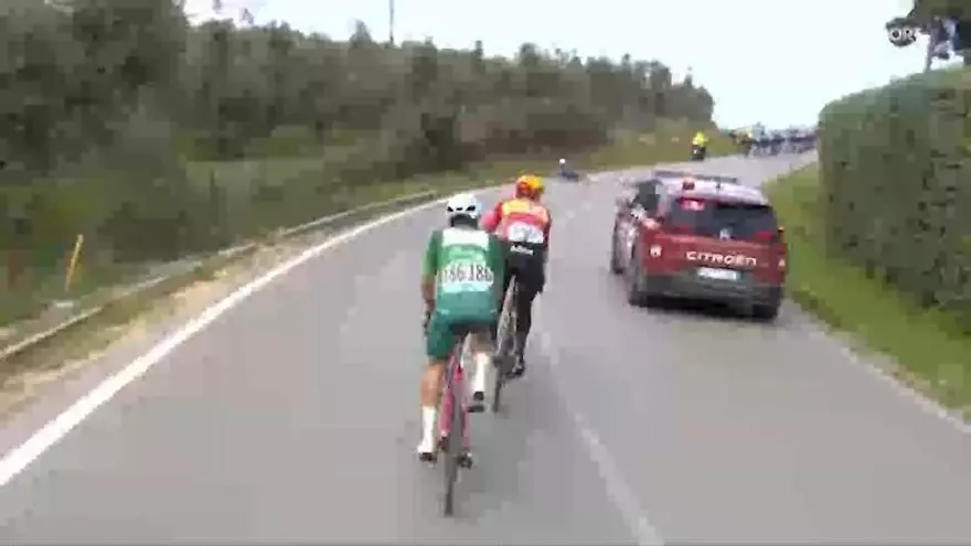 El atropello de la moto de carrera a ciclista Michael Gogl