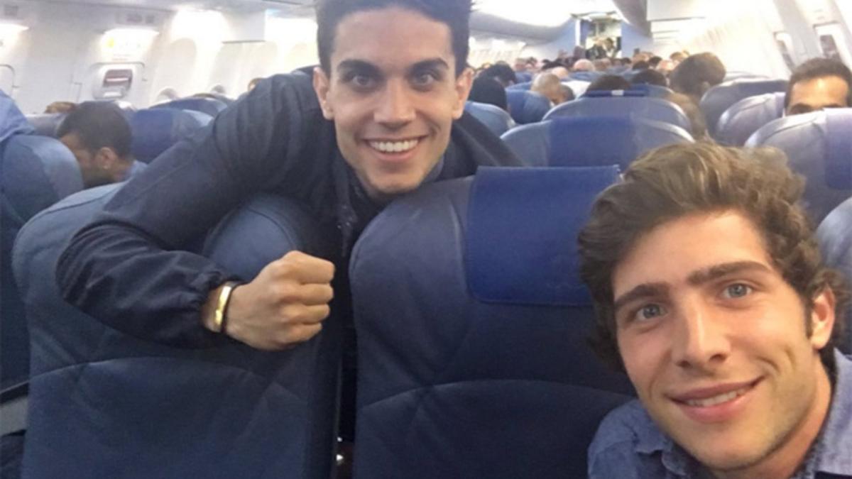 Sergi Roberto, con Marc Bartra